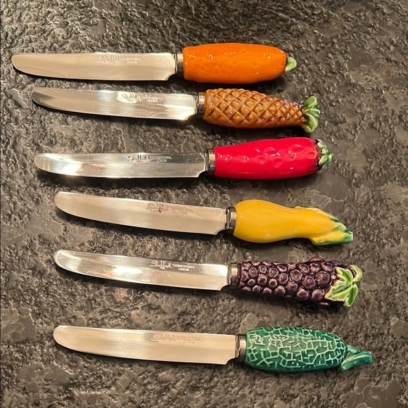 Set of 6 Stafford Stainless Steel Ceramic Handle Knives - Picture 1 of 3